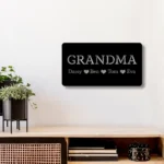 Family Love Metal Sign Personalized Grandma Kids 1