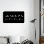 Family Love Metal Sign Personalized Grandma Kids 1