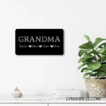 Family Love Metal Sign Personalized Grandma Kids 1