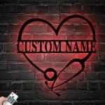 Family Love Metal Sign Personalized Heart Stethoscope Nursing 1
