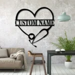 Family Love Metal Sign Personalized Heart Stethoscope Nursing 1
