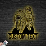 Family Love Metal Sign Personalized Mom And Daughter Heart Hand 1