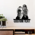 Family Love Metal Sign Personalized Mom And Daughter Heart Hand 1