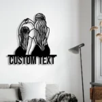 Family Love Metal Sign Personalized Mom And Daughter Heart Hand 1