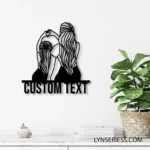 Family Love Metal Sign Personalized Mom And Daughter Heart Hand 1