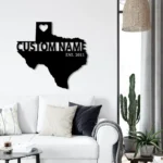 Family Love Metal Sign Personalized Texas State Name 1