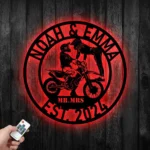 Family Love Metal Sign Rider Couple 1