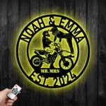 Family Love Metal Sign Rider Couple 1