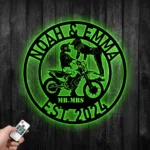 Family Love Metal Sign Rider Couple 1