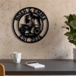 Family Love Metal Sign Rider Couple 1