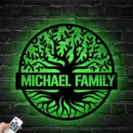 Family Love Metal Sign Rounded Clan Tree 1