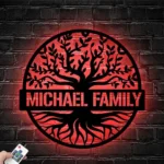 Family Love Metal Sign Rounded Clan Tree 1