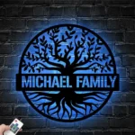 Family Love Metal Sign Rounded Clan Tree 1