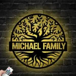 Family Love Metal Sign Rounded Clan Tree 1