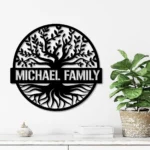 Family Love Metal Sign Rounded Clan Tree 1