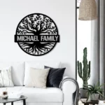 Family Love Metal Sign Rounded Clan Tree 1