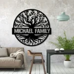Family Love Metal Sign Rounded Clan Tree 1