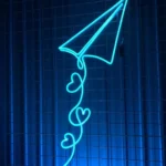 Family Love Neon Sign Paper Plane Led 1