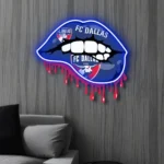 Fc Dallas Neon Sign Dripping Lips 1