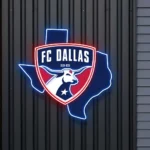 Fc Dallas Neon Sign Texas State Map 1