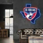 Fc Dallas Neon Sign Texas State Map 1