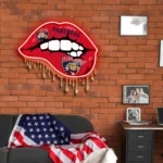 Florida Panthers Neon Sign Dripping Lips 1