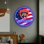 Florida Panthers Neon Sign Us Flag Acrylic 1