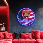 Florida Panthers Neon Sign Us Flag Acrylic 1
