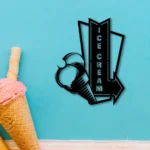 Food Coffee Metal Sign Arrow Ice Cream 1