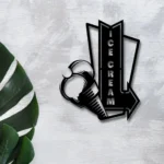 Food Coffee Metal Sign Arrow Ice Cream 1