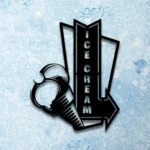 Food Coffee Metal Sign Arrow Ice Cream 1