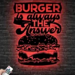 Food Coffee Metal Sign Burger Is Always The Answer 1