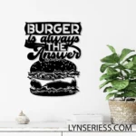 Food Coffee Metal Sign Burger Is Always The Answer 1