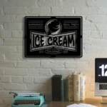 Food Coffee Metal Sign Custom Retro Ice Cream 1