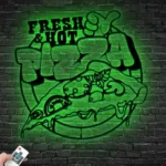 Food Coffee Metal Sign Fresh And Hot Pizza 1