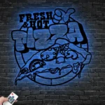 Food Coffee Metal Sign Fresh And Hot Pizza 1