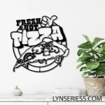 Food Coffee Metal Sign Fresh And Hot Pizza 1