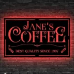 Food Coffee Metal Sign Handcrafted Coffee Bar Coffee Wall Art 1