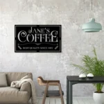 Food Coffee Metal Sign Handcrafted Coffee Bar Coffee Wall Art 1