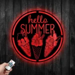 Food Coffee Metal Sign Hello Summer 1