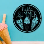 Food Coffee Metal Sign Hello Summer 1