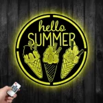 Food Coffee Metal Sign Hello Summer 1