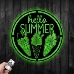 Food Coffee Metal Sign Hello Summer 1