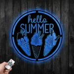 Food Coffee Metal Sign Hello Summer 1