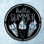 Food Coffee Metal Sign Hello Summer 1
