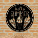 Food Coffee Metal Sign Hello Summer 1