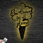 Food Coffee Metal Sign Ice Cream For All Please 1
