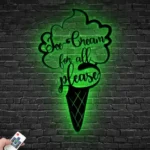 Food Coffee Metal Sign Ice Cream For All Please 1