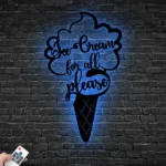 Food Coffee Metal Sign Ice Cream For All Please 1