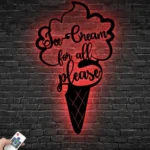 Food Coffee Metal Sign Ice Cream For All Please 1